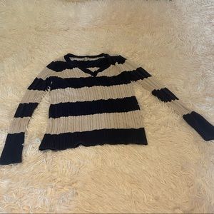 Striped v-neck sweater